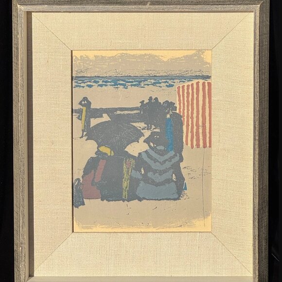 Maurice Brianchon 1964 Lithograph Saint-Jean-de-Luz: La Plage Mourlot Paris, Fra - Picture 2 of 4